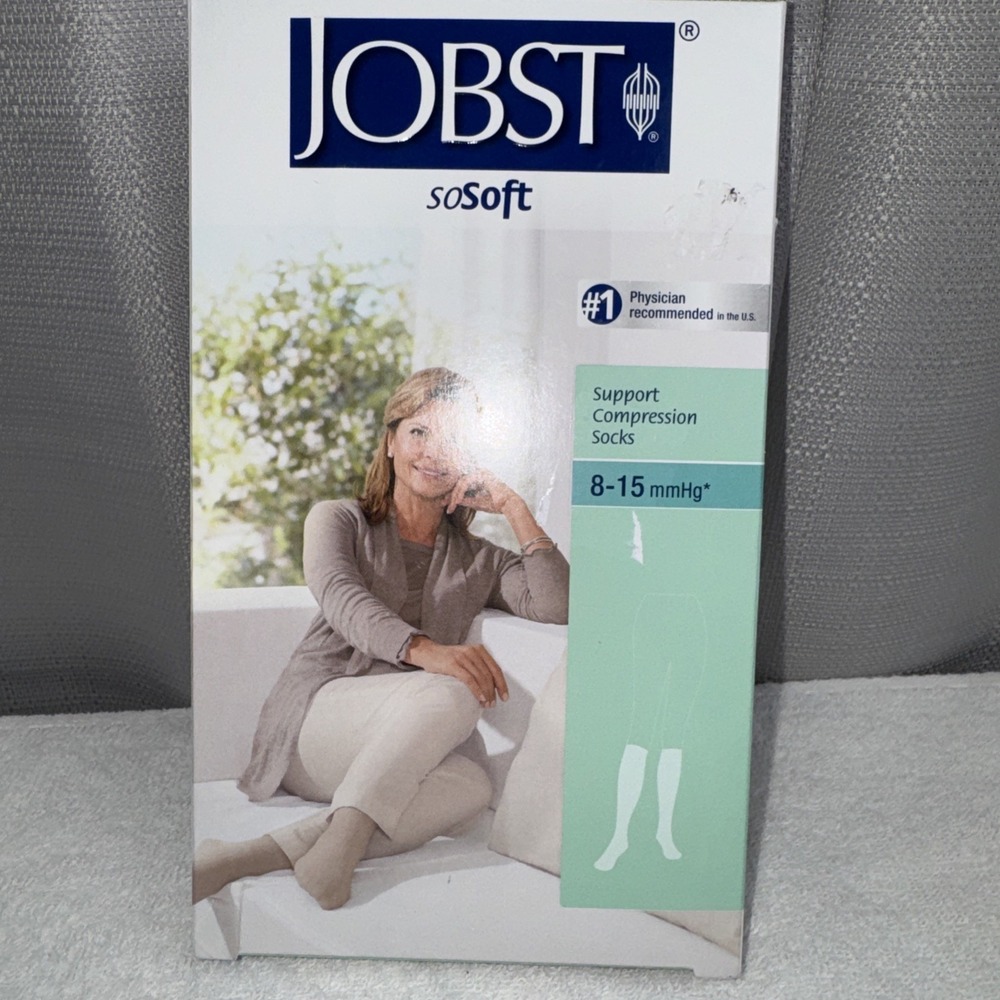 Jobst Sosoft Large Black Knee CT 8 - 15 mmHg Support Compression Socks Brocade